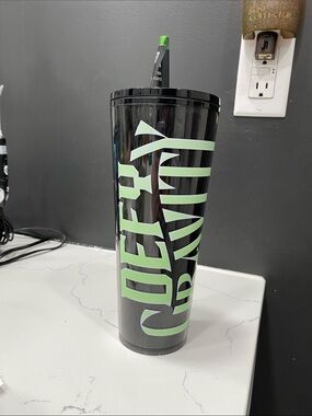 Starbucks Wicked Black Travel Tumbler with Glow in Dark lettering.